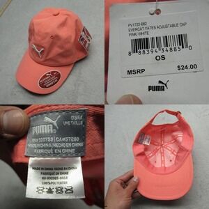 Puma Cap Womens One Size Pink Evercat Yates Adjustable OSFA Moisture Wicking NEW